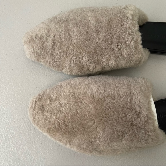 Jenni Kayne Shearling Mule in Taupe Pointed Toe Slip On Flat EU38 - Picture 3 of 10